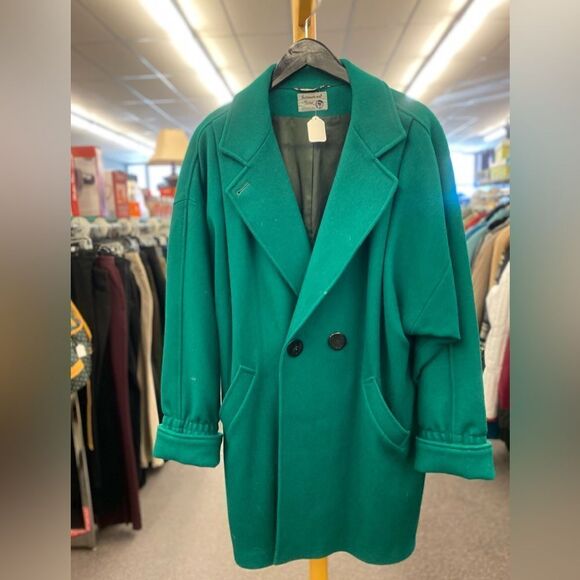 International Scene Sz. 12 Green Wool Coat - Picture 1 of 3